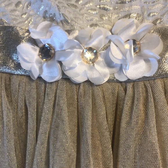 Girls Dollie and Me Gold Party Dress - Picture 5 of 7